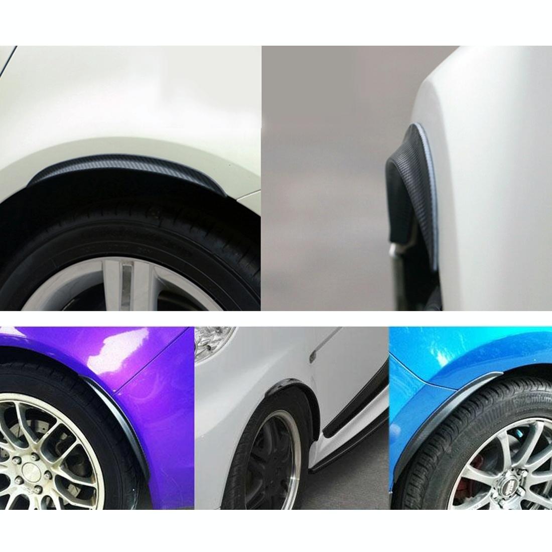 2 Pcs 45Cm Car Stickers Rubber Large Round Arc Strips Universal Fender Flares Wheel Eyebrow Decal Sticker Eyebrow Car-Covers Black Striped Round Arc Strips - 75 X 2Cm