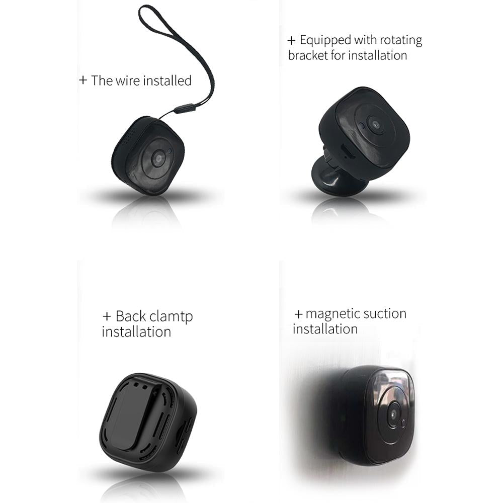 720P Mini Wearable Wifi Camera - 120 Degree Wide Angle - Black