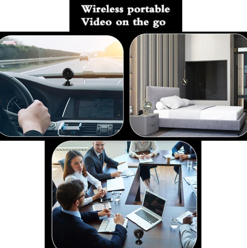 Small Wireless Security Camera With Night Vision - 1080P 5Ghz Remote - Matte Black