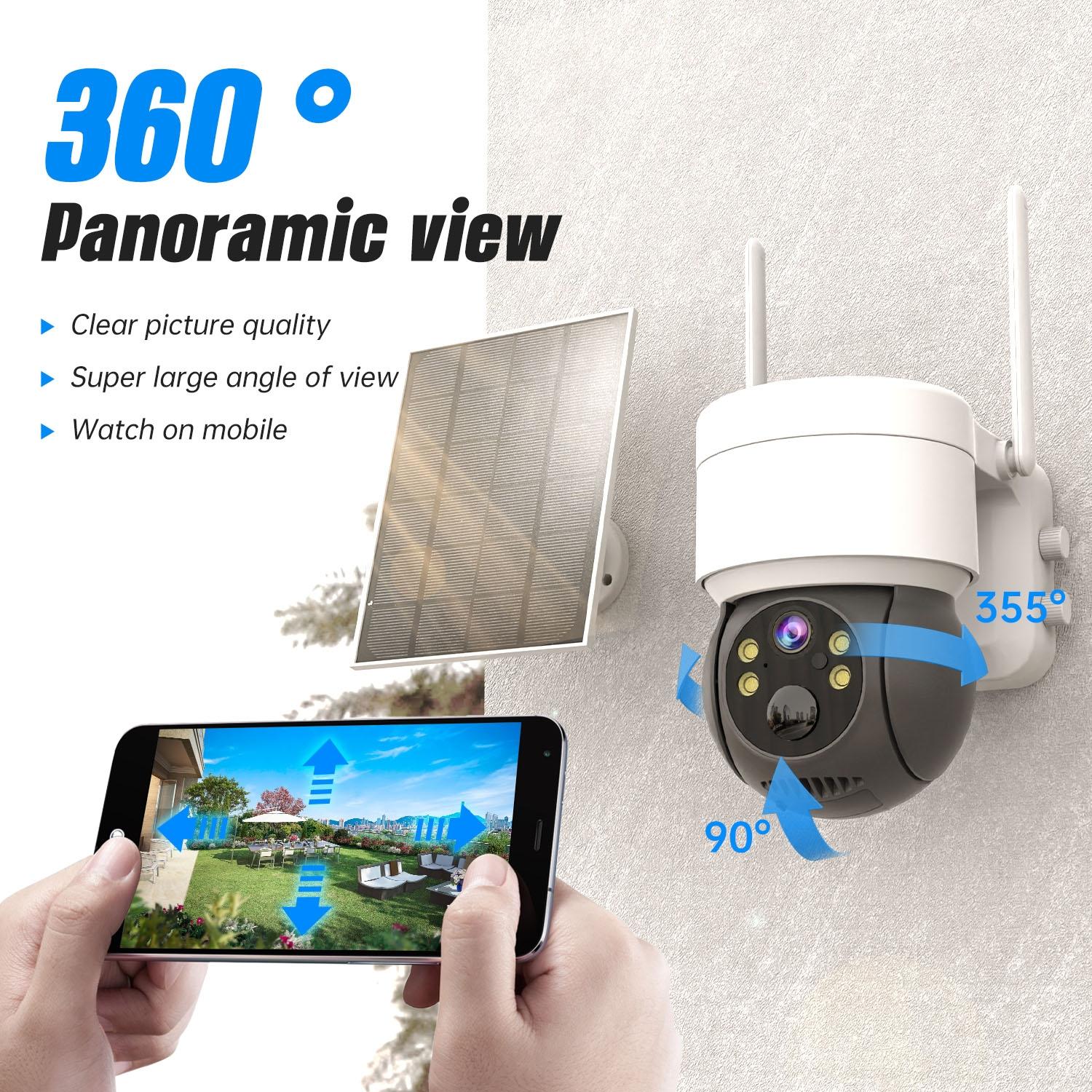 Wireless Solar Camera - 2Mp Hd Ip66 Waterproof - Black