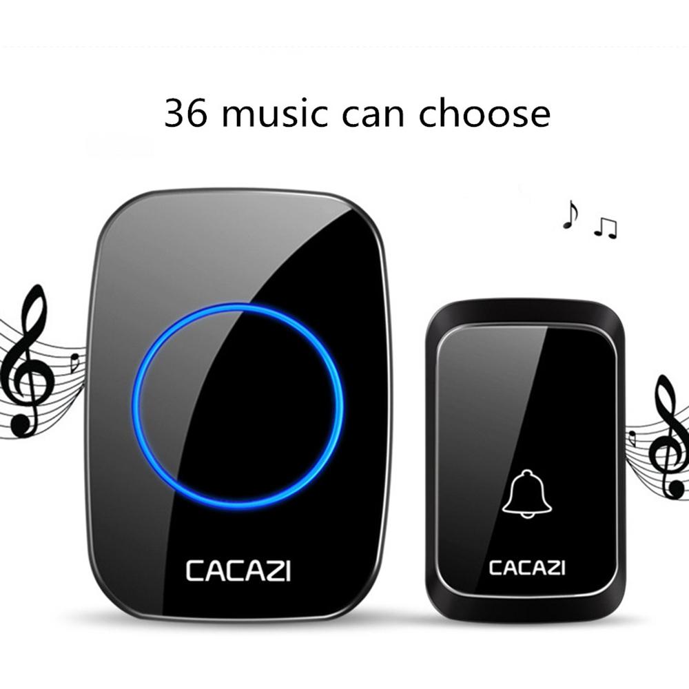 Wireless Waterproof Music Doorbell - 1 To 1 Battery Type - White