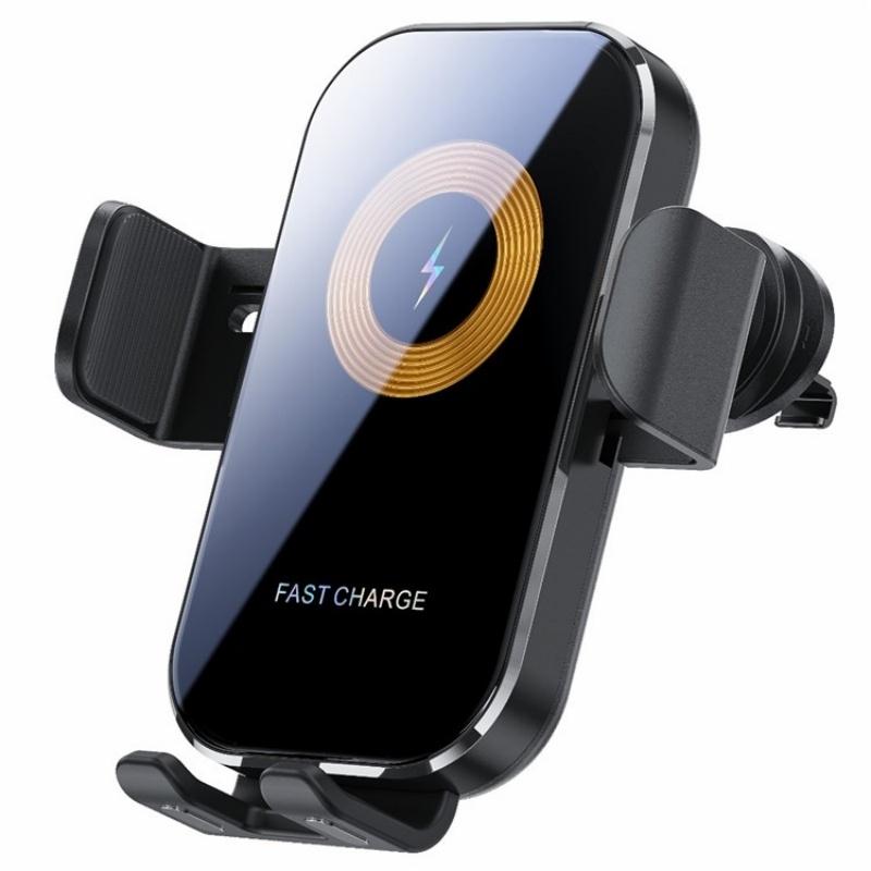 Touch-sensing Car Vent Wireless Charger Holder - X12 - Silver