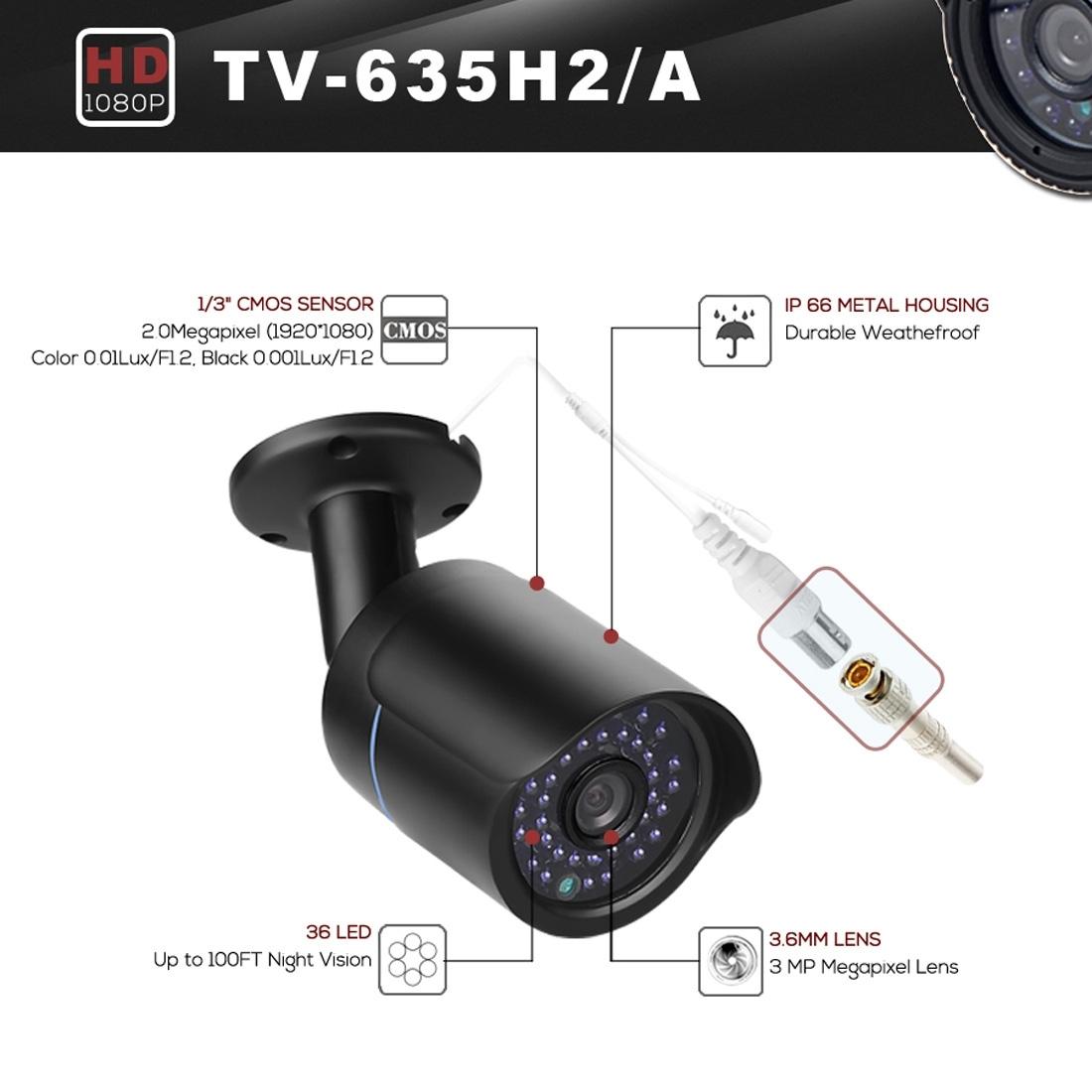 Waterproof Ahd Camera With 2Mp Sensor And Night Vision