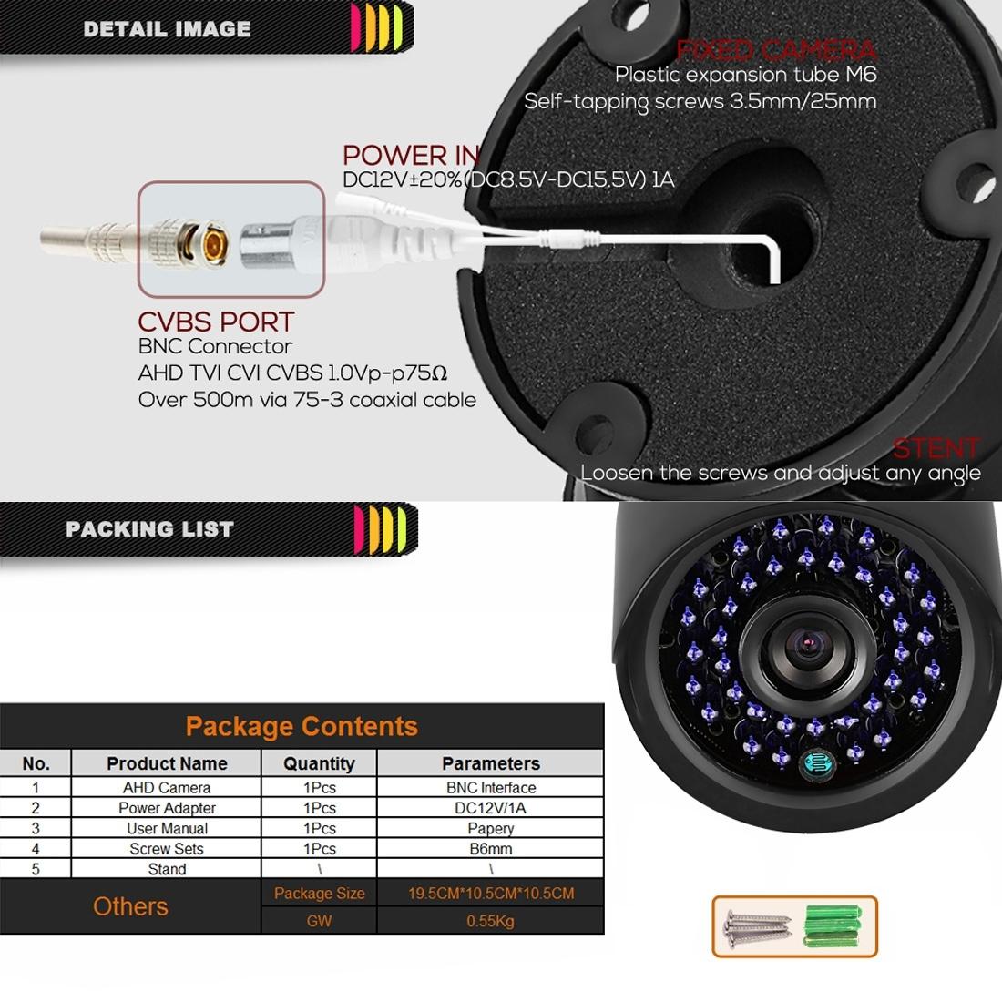 Waterproof Ahd Camera With 2Mp Sensor And Night Vision