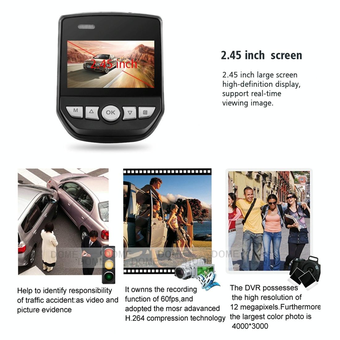 Full Hd 1080p Car Dvr Camera with 2.45 Ips Screen and 170 Degree Wide Angle View