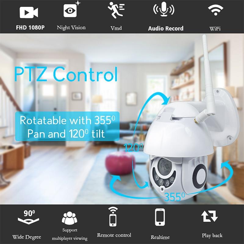 Smart Dome Camera With 355 Degree Rotation Infrared And Two-Way Voice Intercom