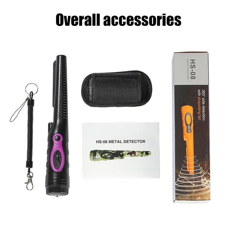 Outdoor Handheld Metal Detector for Treasure Hunting - Orange Green