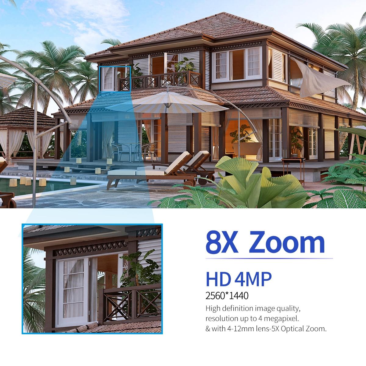 8X Dual Lens Wifi Camera With Dual Light Source And Two-Way Voice & Motion Detection