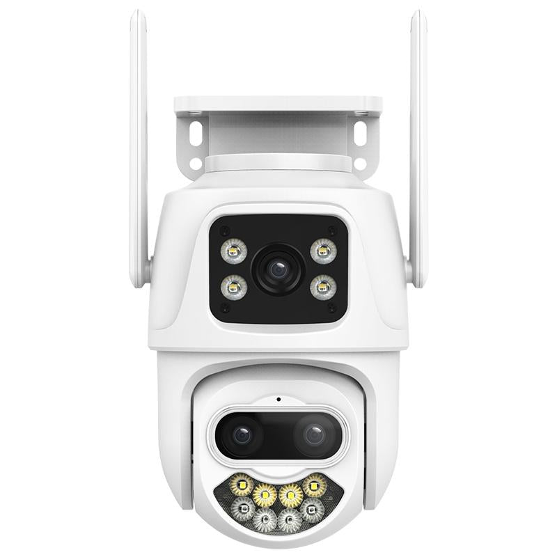 3Mp Wifi Triple Camera With Two-Way Voice Intercom & Infrared Night Vision - Supports