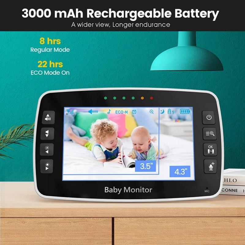 Smart Night Vision Baby Monitor With 4.3 Colour Display And Zoom