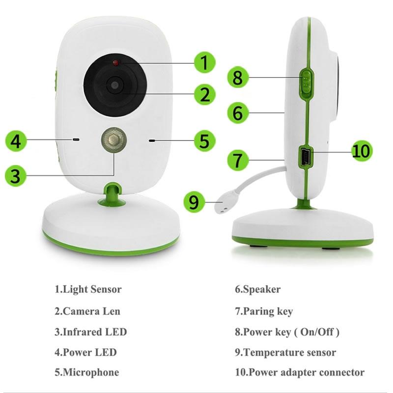 2.4 Wireless Baby Monitor With Lcd Night Vision & Two-Way Talk - Grey