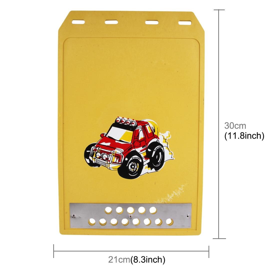 2 Pcs Premium Heavy Duty Molded Splash Mud Flaps Auto Front And Rear Fender Guard Small Size Random Pattern Delivery - Red