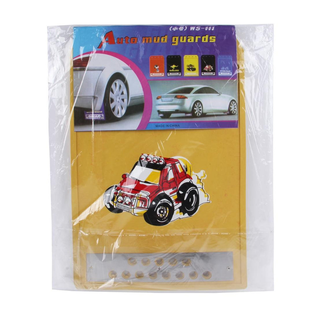 2 Pcs Premium Heavy Duty Molded Splash Mud Flaps Auto Front And Rear Fender Guard Small Size Random Pattern Delivery - Red