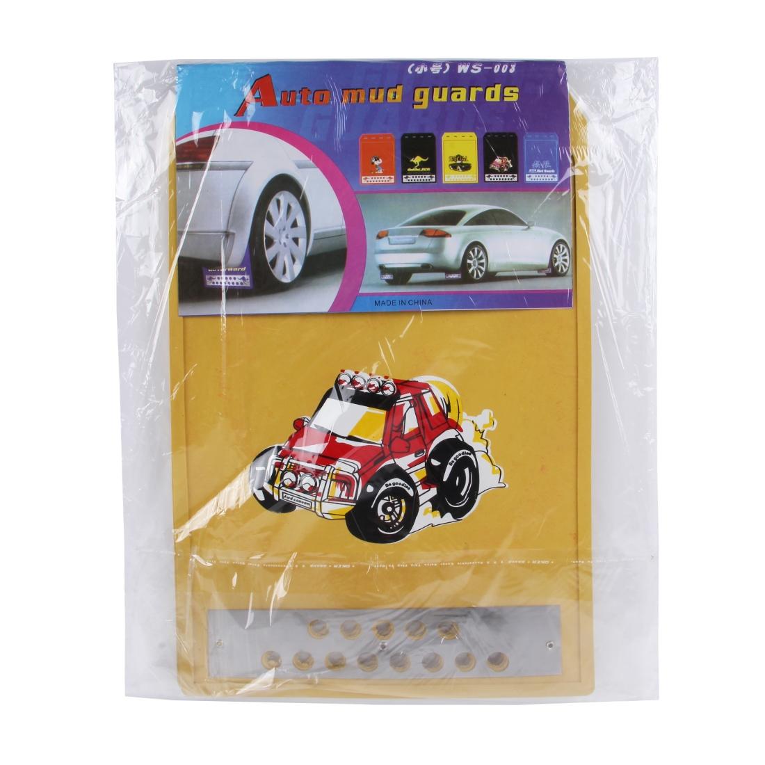 2 Pcs Premium Heavy Duty Molded Splash Mud Flaps Auto Front And Rear Fender Guard Small Size Random Pattern Delivery - Red