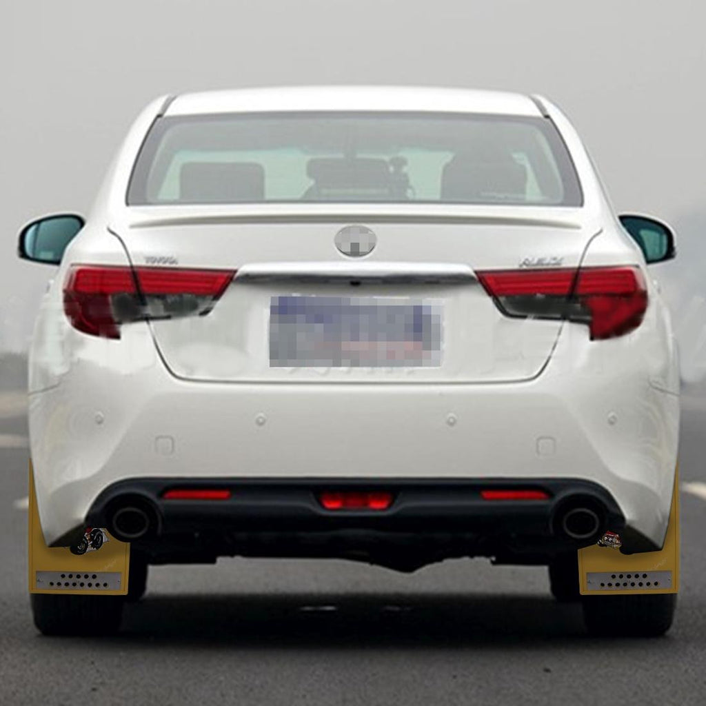 2 Pcs Premium Heavy Duty Molded Splash Mud Flaps Auto Front And Rear Fender Guard Small Size Random Pattern Delivery - Red