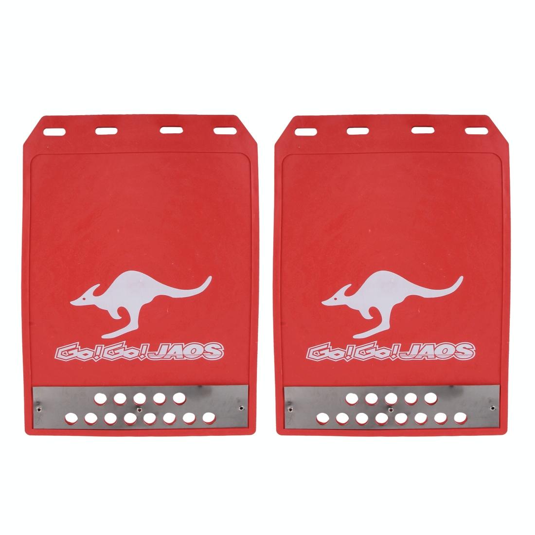 2 Pcs Premium Heavy Duty Molded Splash Mud Flaps Auto Front And Rear Fender Guard Small Size Random Pattern Delivery - Red