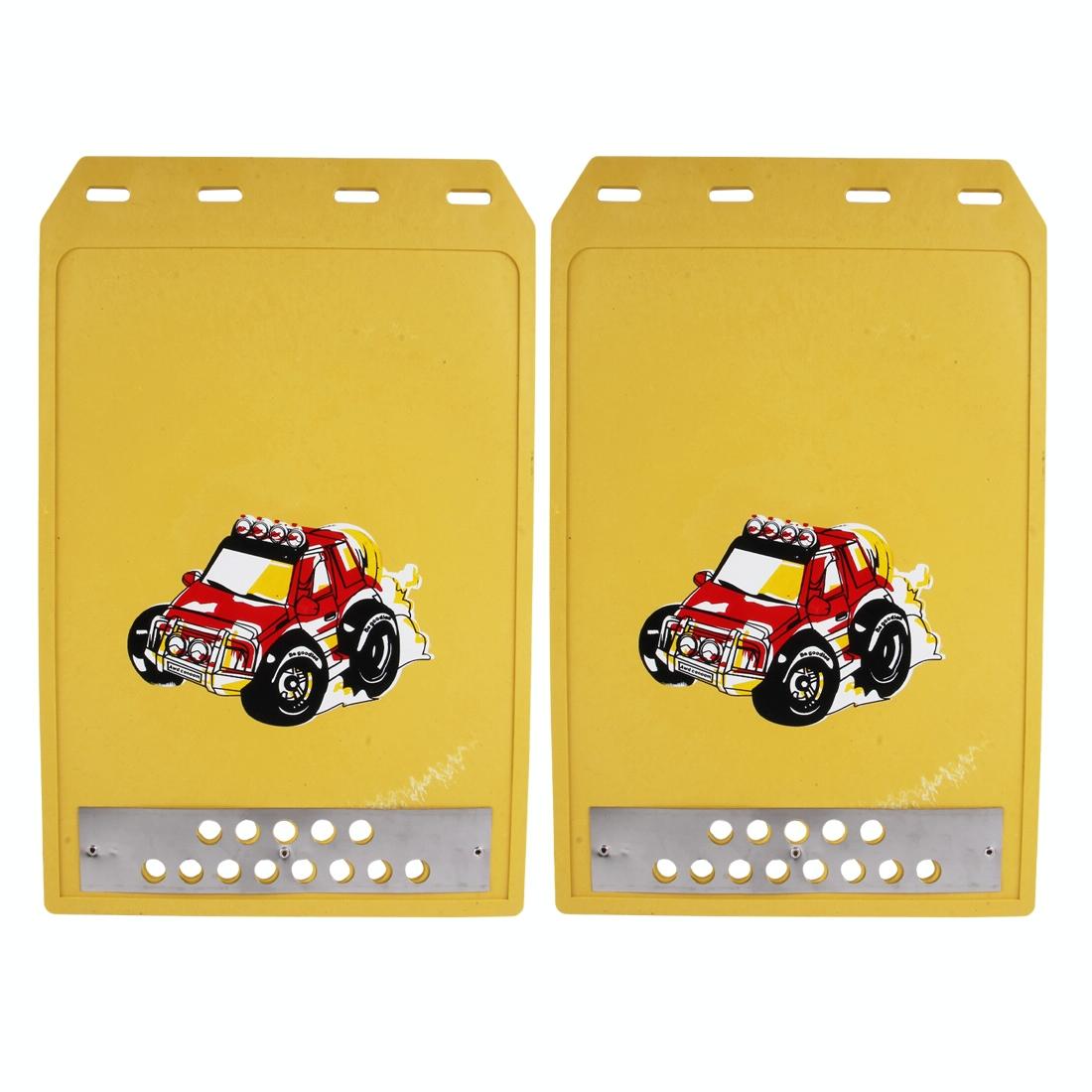Premium Heavy Duty Molded Splash Front And Rear Mud Flaps Fender Guard Medium Size Random Pattern Delivery - Red
