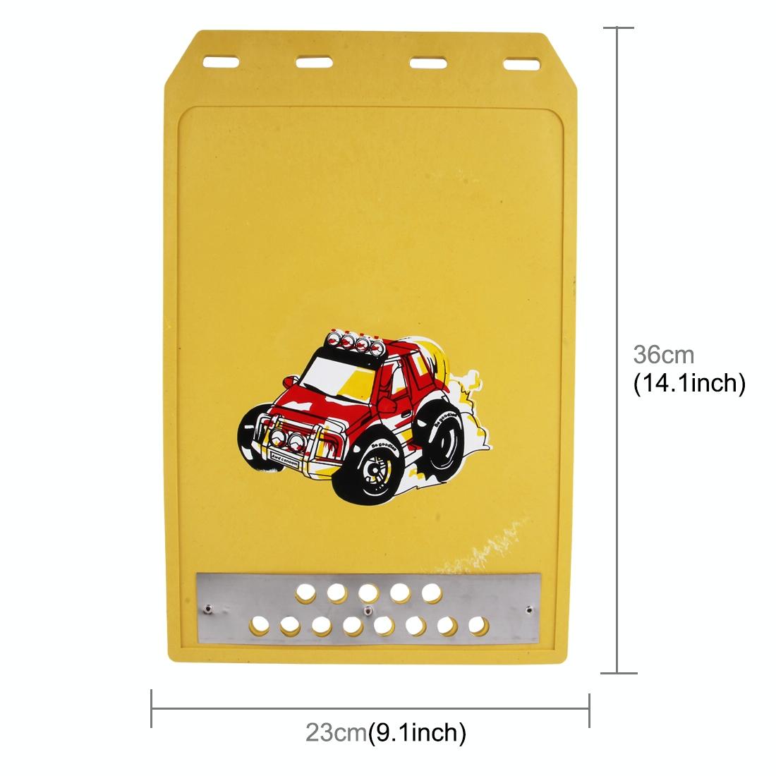 Premium Heavy Duty Molded Splash Front And Rear Mud Flaps Fender Guard Medium Size Random Pattern Delivery - Red