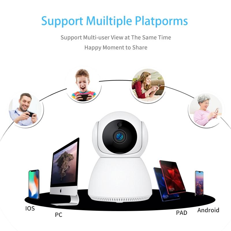 Smart Wifi Security Camera With Pan-Tilt 3.0Mp Tf Card Two-Way Audio Motion Detection Night Vision