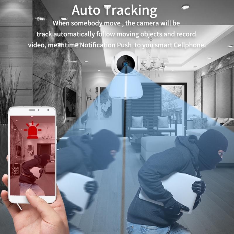 Smart Wifi Security Camera With Pan-Tilt 3.0Mp Tf Card Two-Way Audio Motion Detection Night Vision