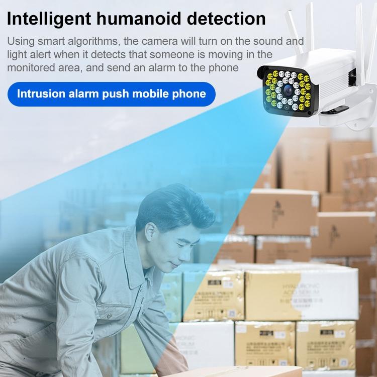 Hd Outdoor Surveillance Camera With Voice Intercom Night Vision Human Detection Tf Card Wifi Ptz Rotation