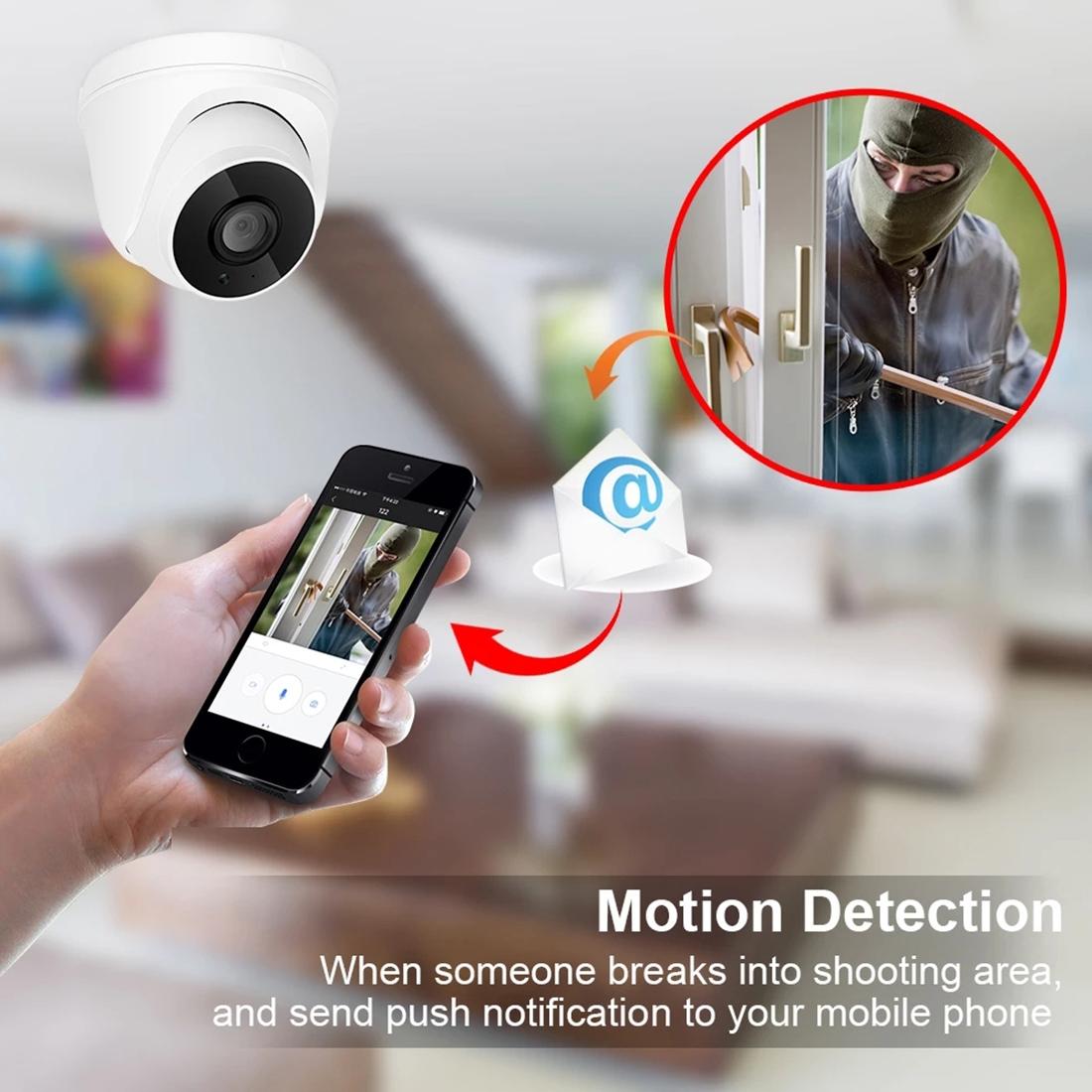 720P Ip Camera With Poe Power Night Vision & Remote View - White