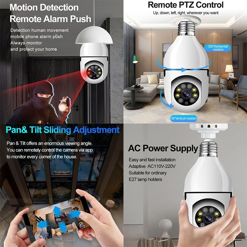 2Mp 5G Dual Frequency Bulb Camera With Two-Way Voice Intercom - White