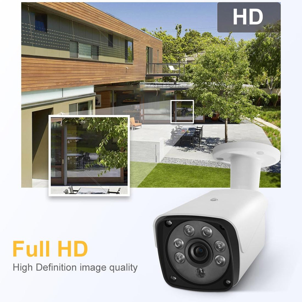 1500Tvl Cctv Dvr Surveillance System With 6 Led Array Bullet Camera - 3.6Mm Lens Ip66 Weatherproof Night Vision Support - White
