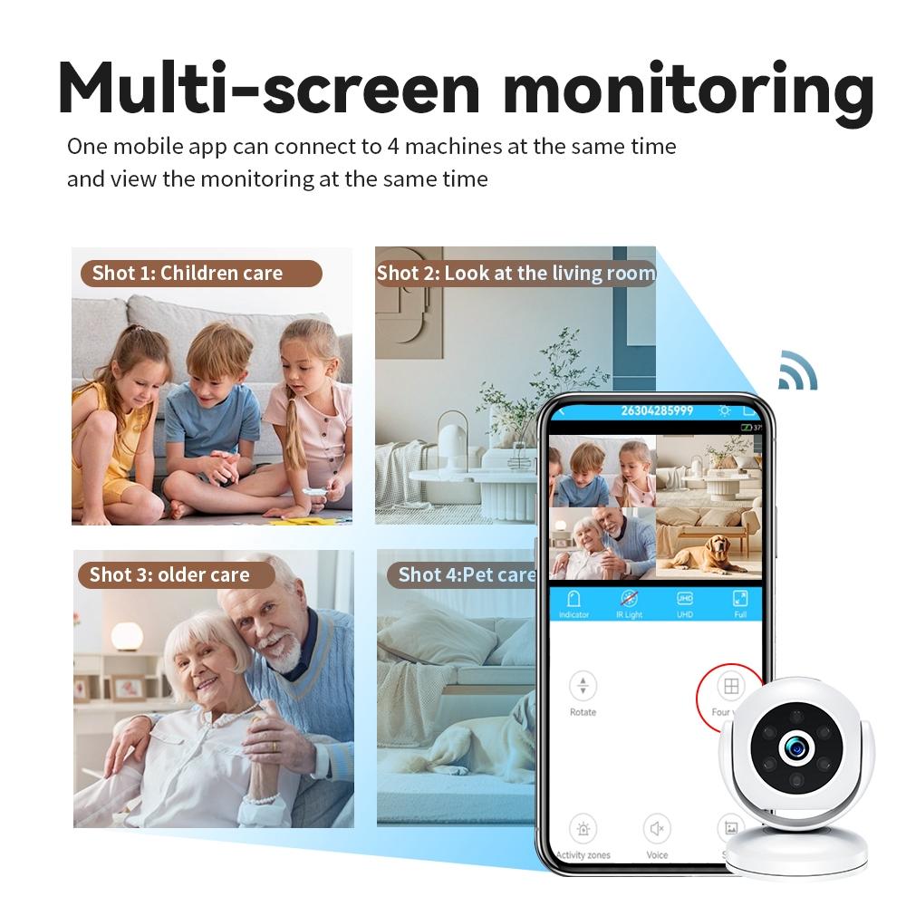Portable Mini 4K Hd Camera With Night Vision For Home Security - White