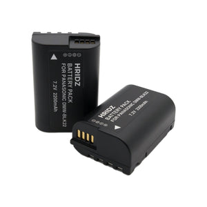 Hridz BLK22 Battery and Dual charger pack for Panasonic DMW-BLK22 LUMIX DSLR - combo-pack