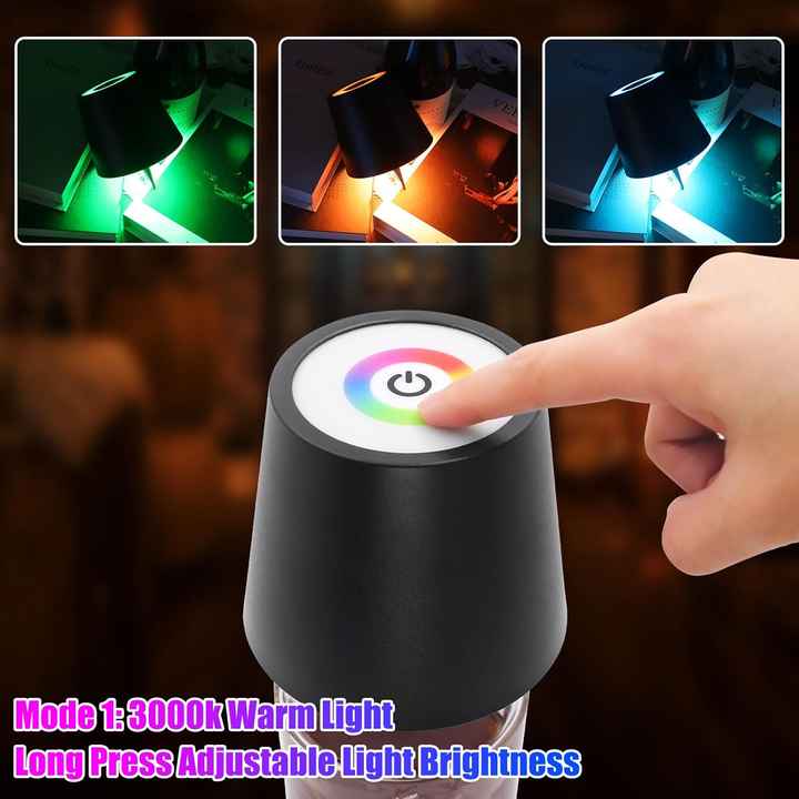 White RGB Color-Changing LED Bottle Lamp - Adjustable Smart Lighting for Home Decor