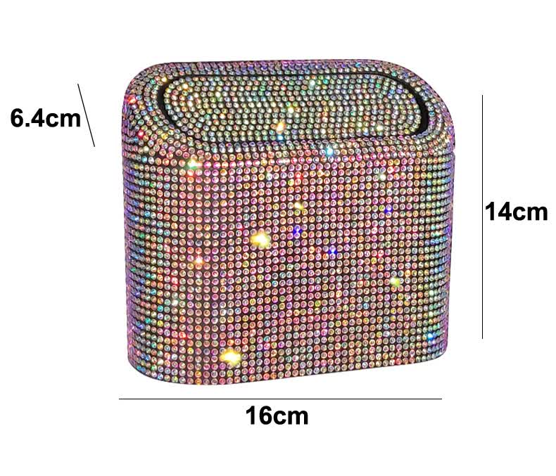 Pink Diamond Sparkly Rhinestone Car Trash Can - Diamond Auto Garbage Bin Organizer