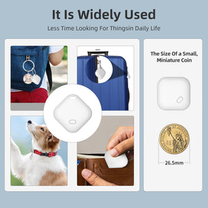 (Round Black) Mini GPS Tracker - Apple Find My Enabled, Key Finder, Wallet Locator, Anti-Theft Tag
