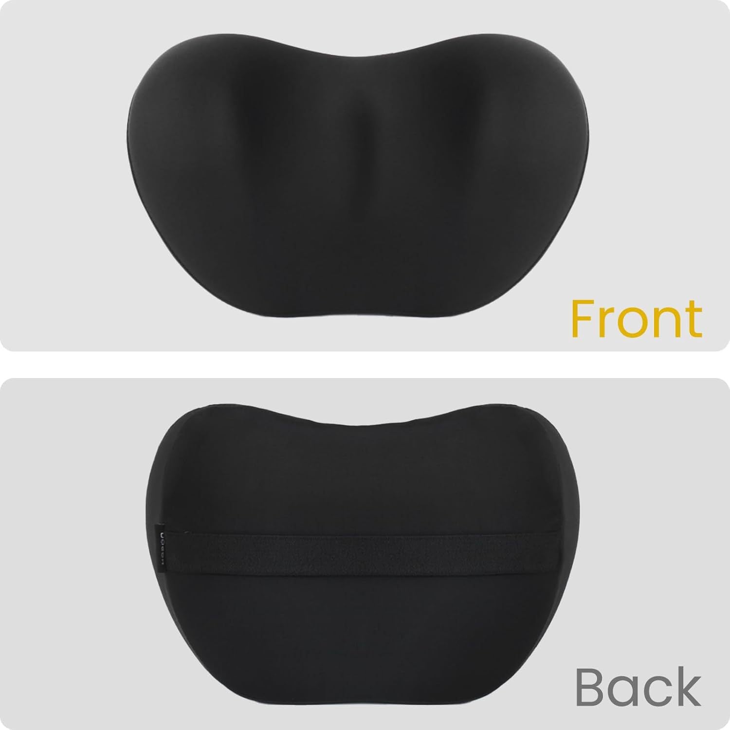 Grey Ergonomic Memory Foam Car Headrest & Lumbar Support Cushion Set - Driving Comfort Neck & Back Pillow