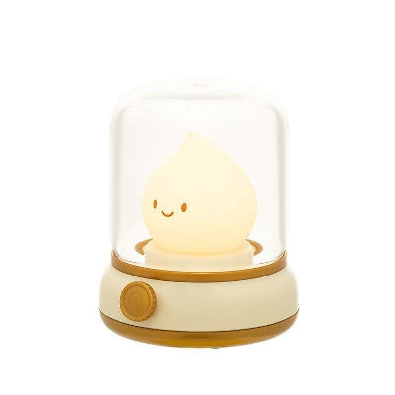 Retro Kerosene Lamp Style LED Night Light - 2 Modes, Dimmable, 15-Min Timer, USB-C Rechargeable(yellow)