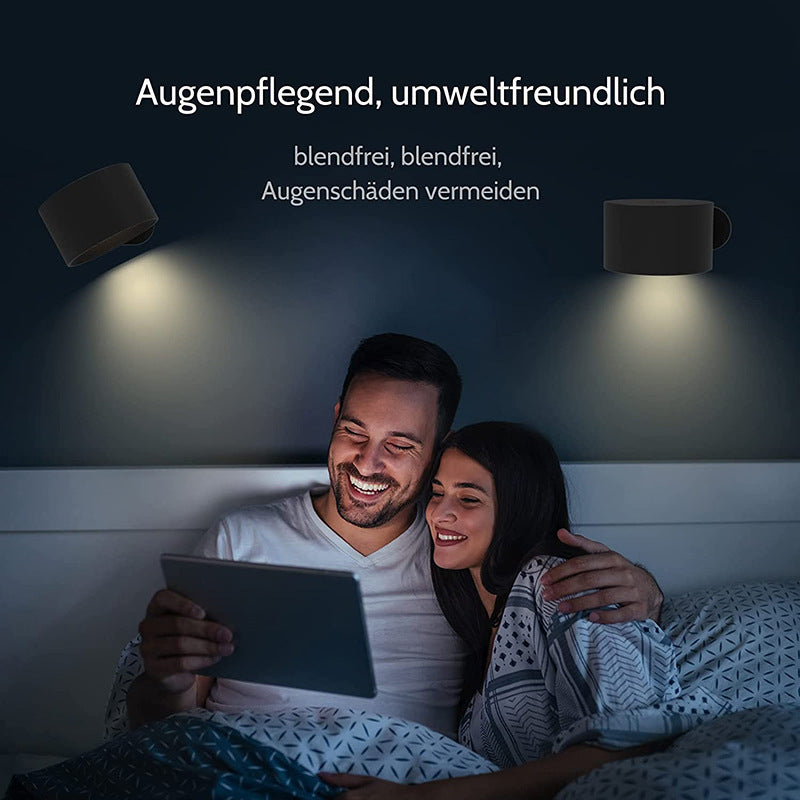 Khaki Wood Grain Rechargeable LED Magnetic Wall Light - Touch Control, 3 Colors & Dimmable, USB Portable Night Lamp for Reading & Cabinets