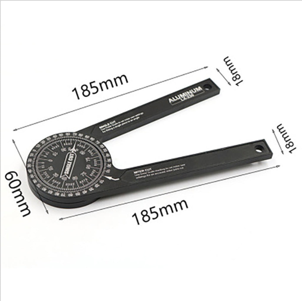Black Precision 360-Degree Miter Saw Protractor - Aluminum Alloy Angle Finder for Woodworking & Carpentry
